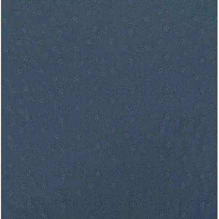 Bomuldsstof m/Broderi 135cm 1107 Mørkeblå - 50cm