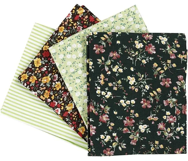 Creativ Company Patchwork Fabric Green 45x55cm 4pcs.
